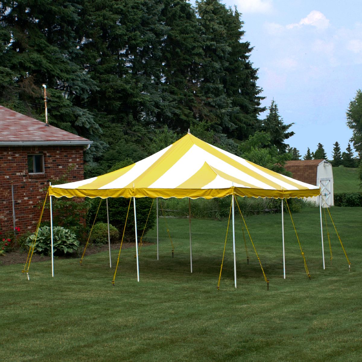 16x16 Yellow and White Canopy-FOR SALE
